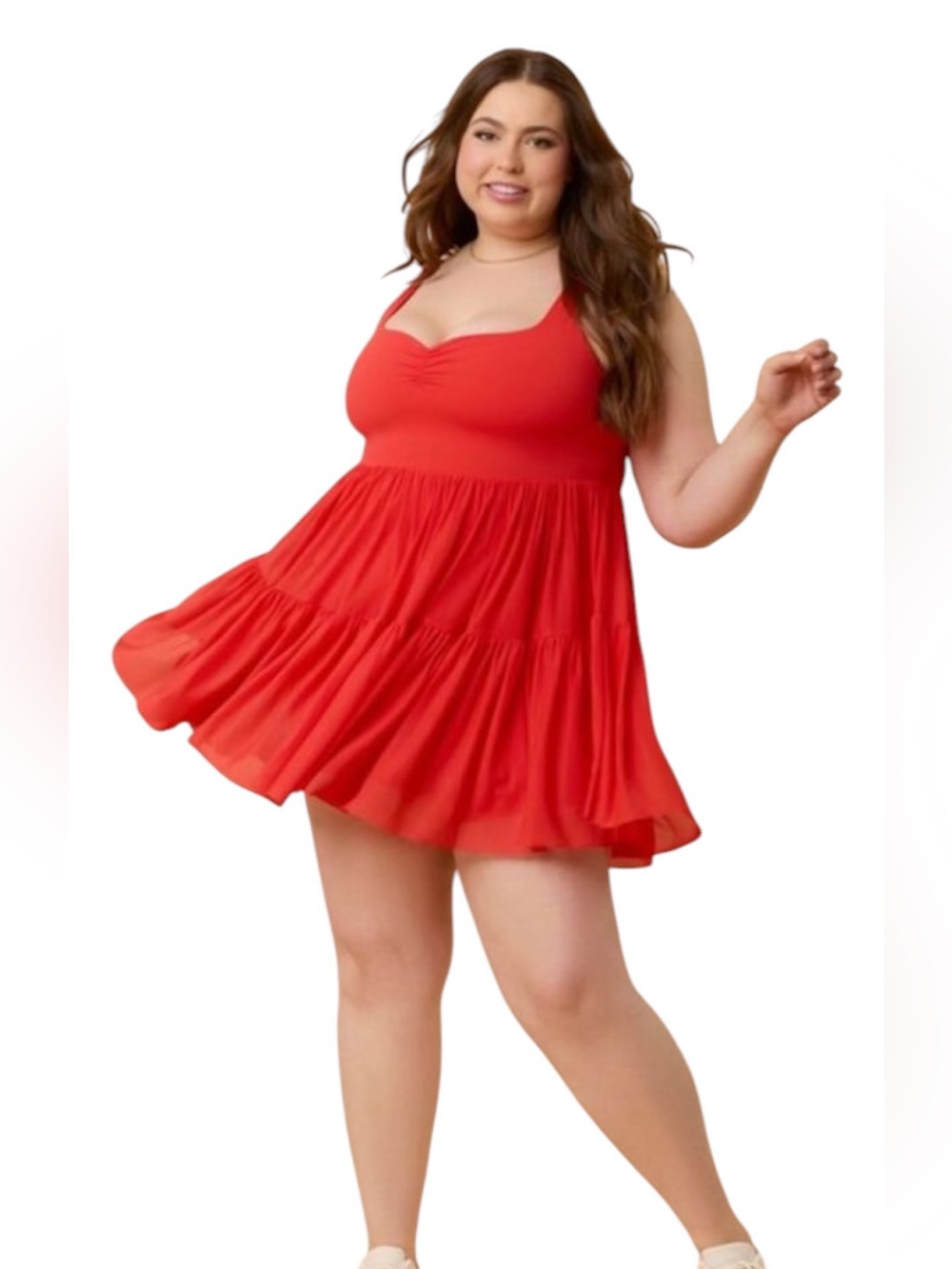 88. Blogilates Sweetheart Babydoll Dress - Red Red